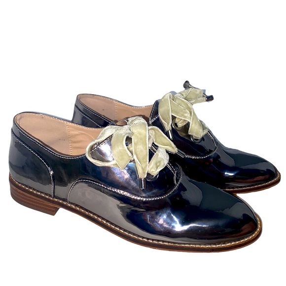 Midnight Velvet Shoes - Velvet Lace Oxford by Midnight Velvet Size 8.5 W Grey Gunmetal Metallic Shoes